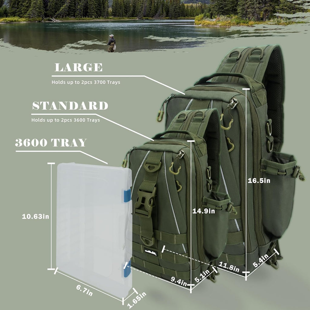 Fishing Backpack with Rod Holder and Tackle Box