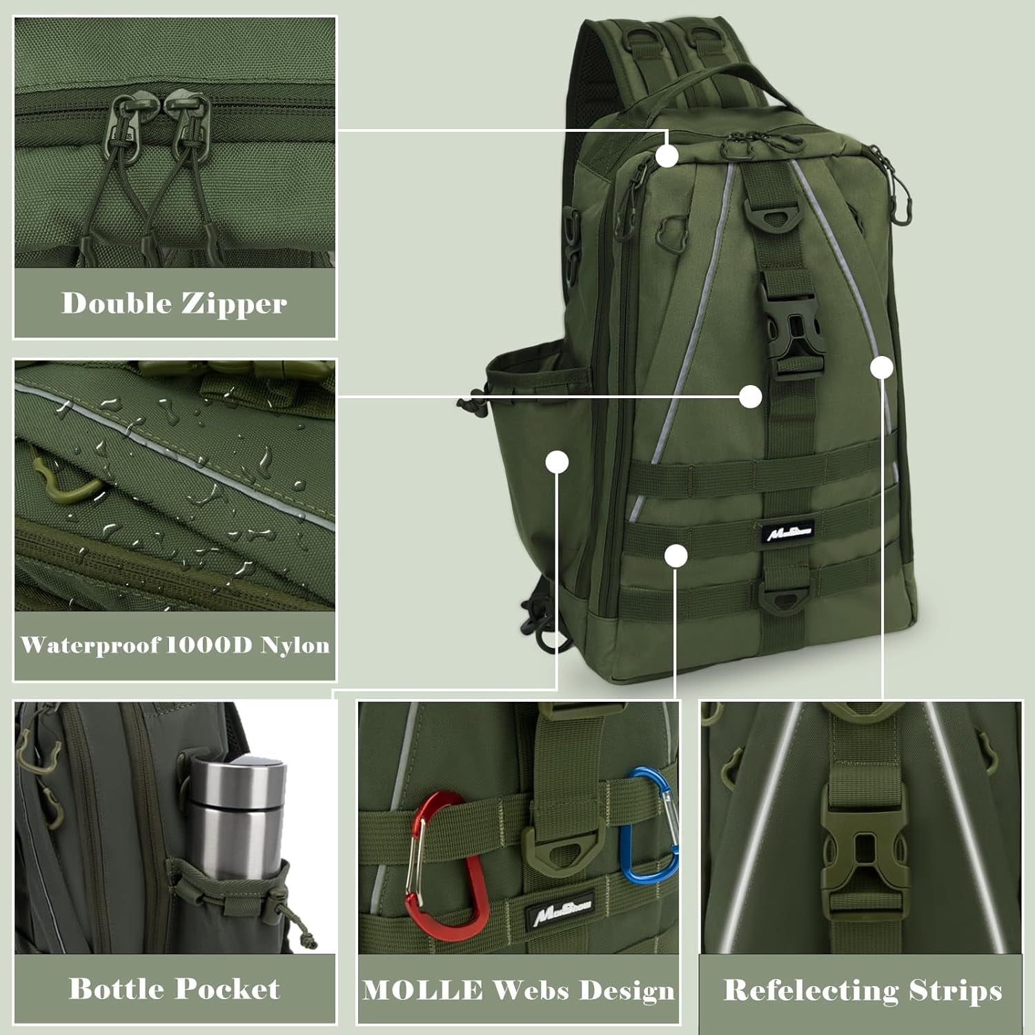 Fishing Backpack with Rod Holder and Tackle Box